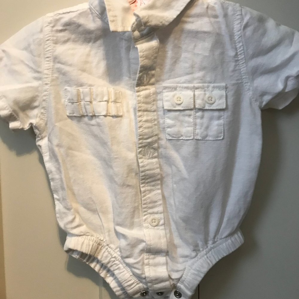Baby Gap White Linen Bodysuit